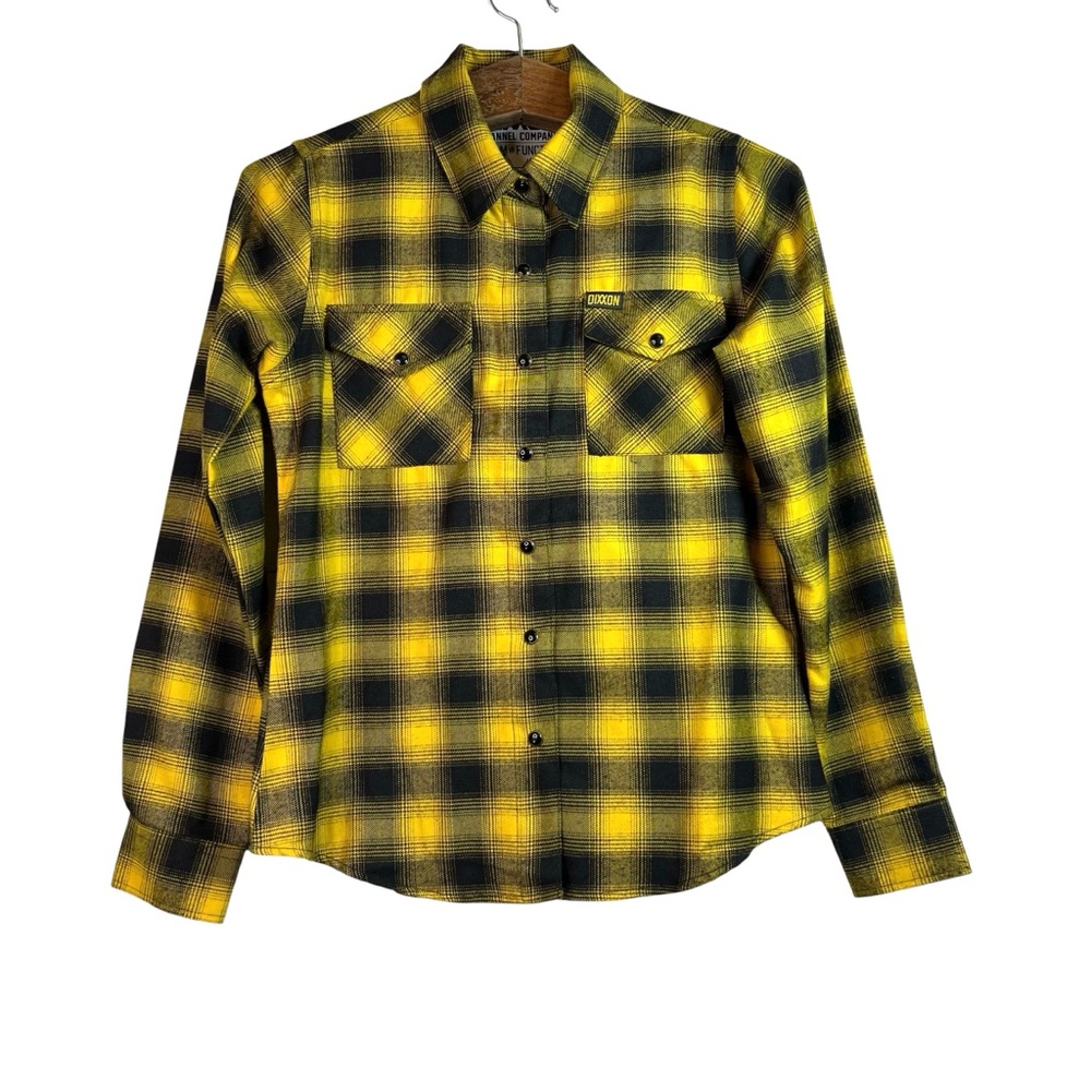 Dixxon Form and Function Black Yellow Plaid 13th Anniversary Button Down Shirt S